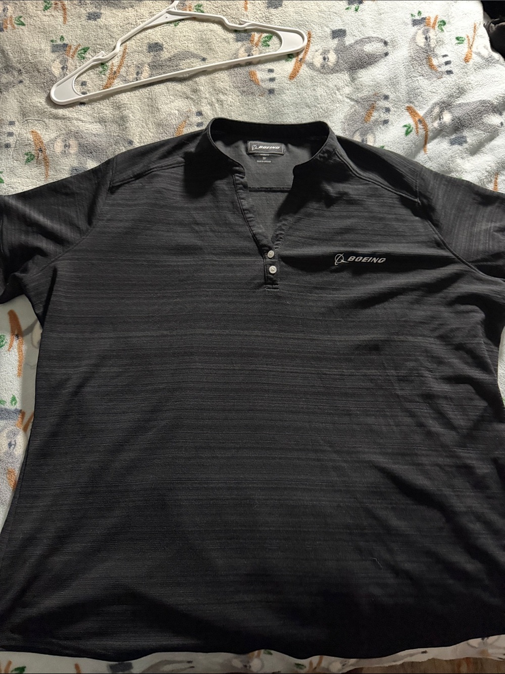 Boeing Women's Black Button-Down Polo Shirt